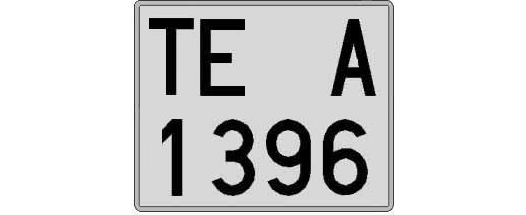 TE1396A matricula cuadrada