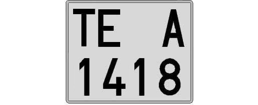 TE1418A matricula cuadrada