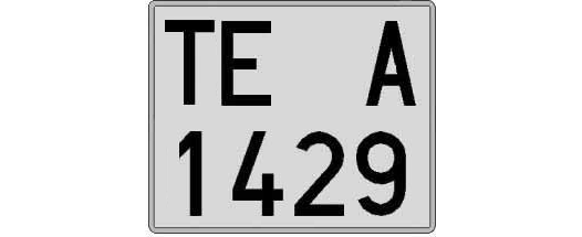 TE1429A matricula cuadrada