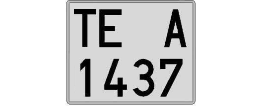 TE1437A matricula cuadrada