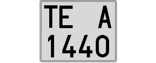 TE1440A matricula cuadrada