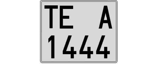 TE1444A matricula cuadrada