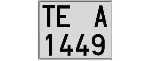 TE1449A matricula cuadrada