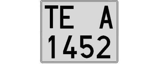 TE1452A matricula cuadrada