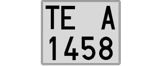 TE1458A matricula cuadrada