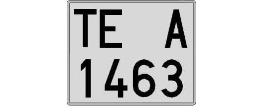 TE1463A matricula cuadrada