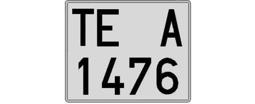 TE1476A matricula cuadrada