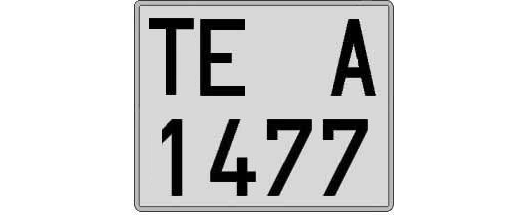 TE1477A matricula cuadrada