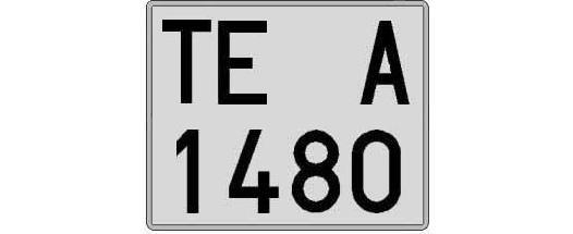 TE1480A matricula cuadrada