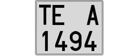 TE1494A matricula cuadrada