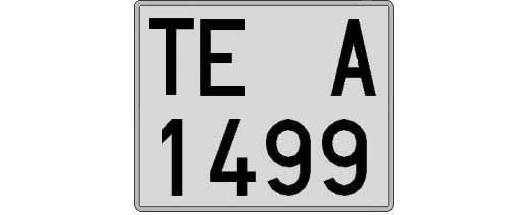 TE1499A matricula cuadrada
