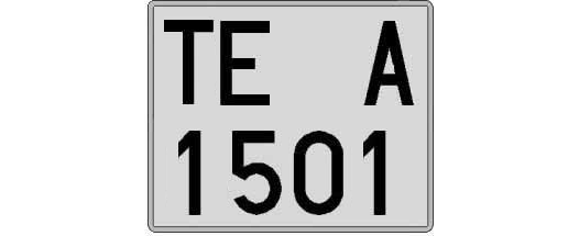 TE1501A matricula cuadrada