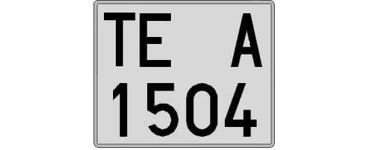 TE1504A matricula cuadrada