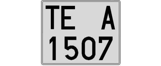 TE1507A matricula cuadrada