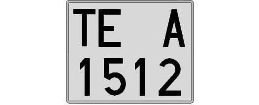 TE1512A matricula cuadrada