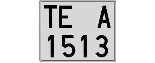 TE1513A matricula cuadrada