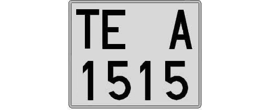 TE1515A matricula cuadrada