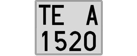 TE1520A matricula cuadrada