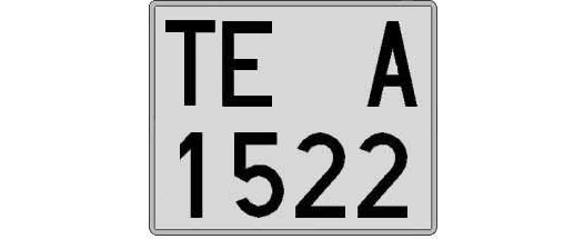TE1522A matricula cuadrada