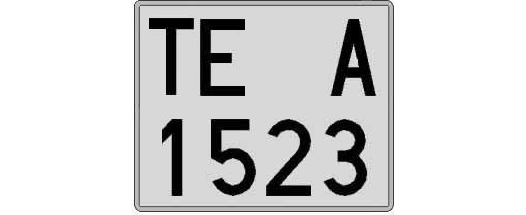 TE1523A matricula cuadrada