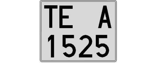 TE1525A matricula cuadrada