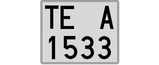 TE1533A matricula cuadrada