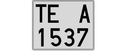 TE1537A matricula cuadrada