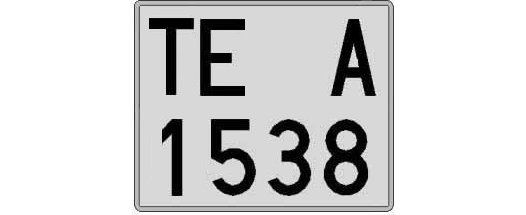 TE1538A matricula cuadrada