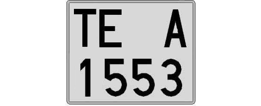 TE1553A matricula cuadrada