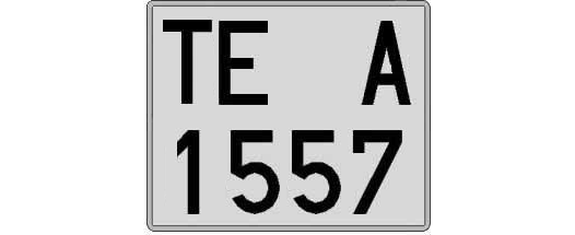 TE1557A matricula cuadrada