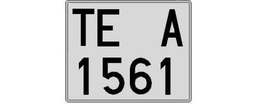 TE1561A matricula cuadrada