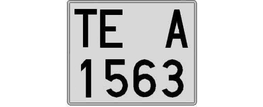 TE1563A matricula cuadrada