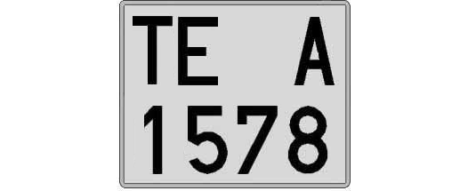 TE1578A matricula cuadrada