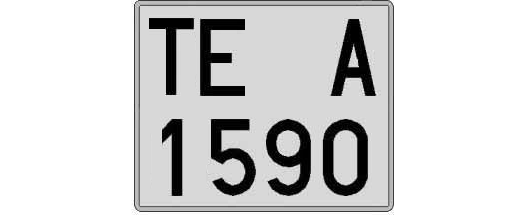 TE1590A matricula cuadrada