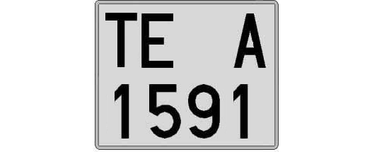 TE1591A matricula cuadrada