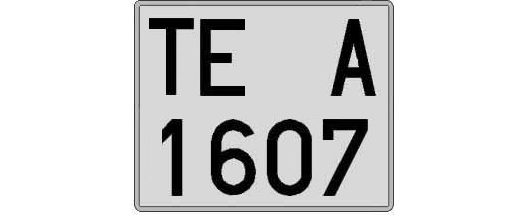TE1607A matricula cuadrada