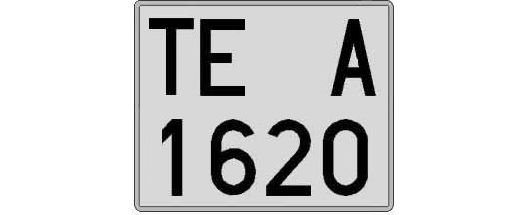 TE1620A matricula cuadrada