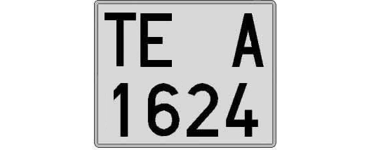 TE1624A matricula cuadrada