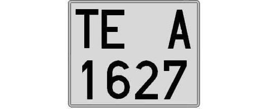 TE1627A matricula cuadrada
