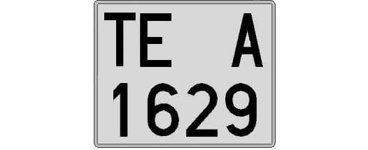 TE1629A matricula cuadrada
