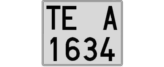 TE1634A matricula cuadrada