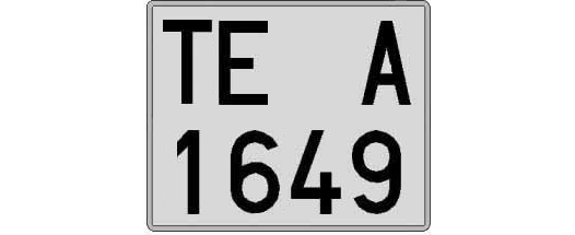 TE1649A matricula cuadrada