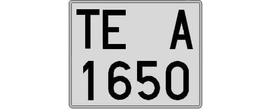 TE1650A matricula cuadrada