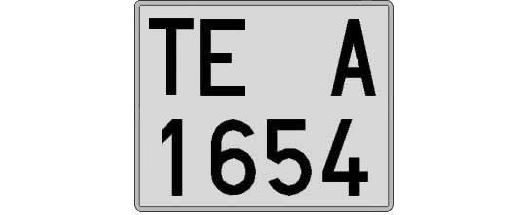 TE1654A matricula cuadrada