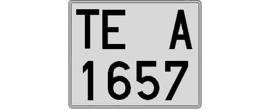 TE1657A matricula cuadrada