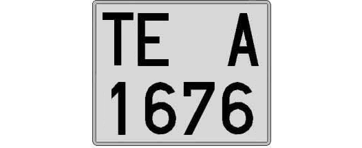 TE1676A matricula cuadrada