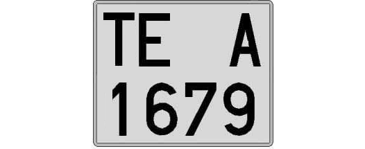 TE1679A matricula cuadrada