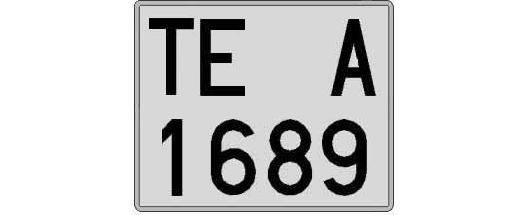 TE1689A matricula cuadrada