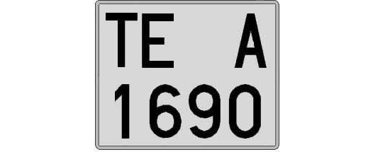 TE1690A matricula cuadrada