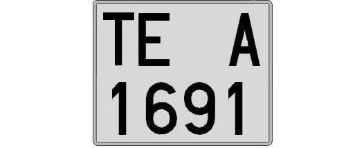 TE1691A matricula cuadrada